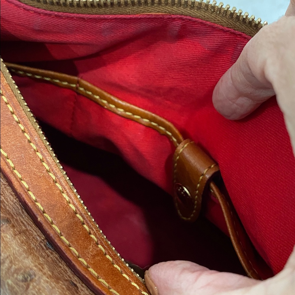 Dooney & Bourke Ostrich-Embossed Tan Shoulder Bag - Picture 7 of 14